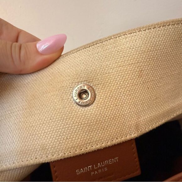 ✨ Saint Laurent Rive Gauche Linen Bucket Bag ✨ - Picture 8 of 15